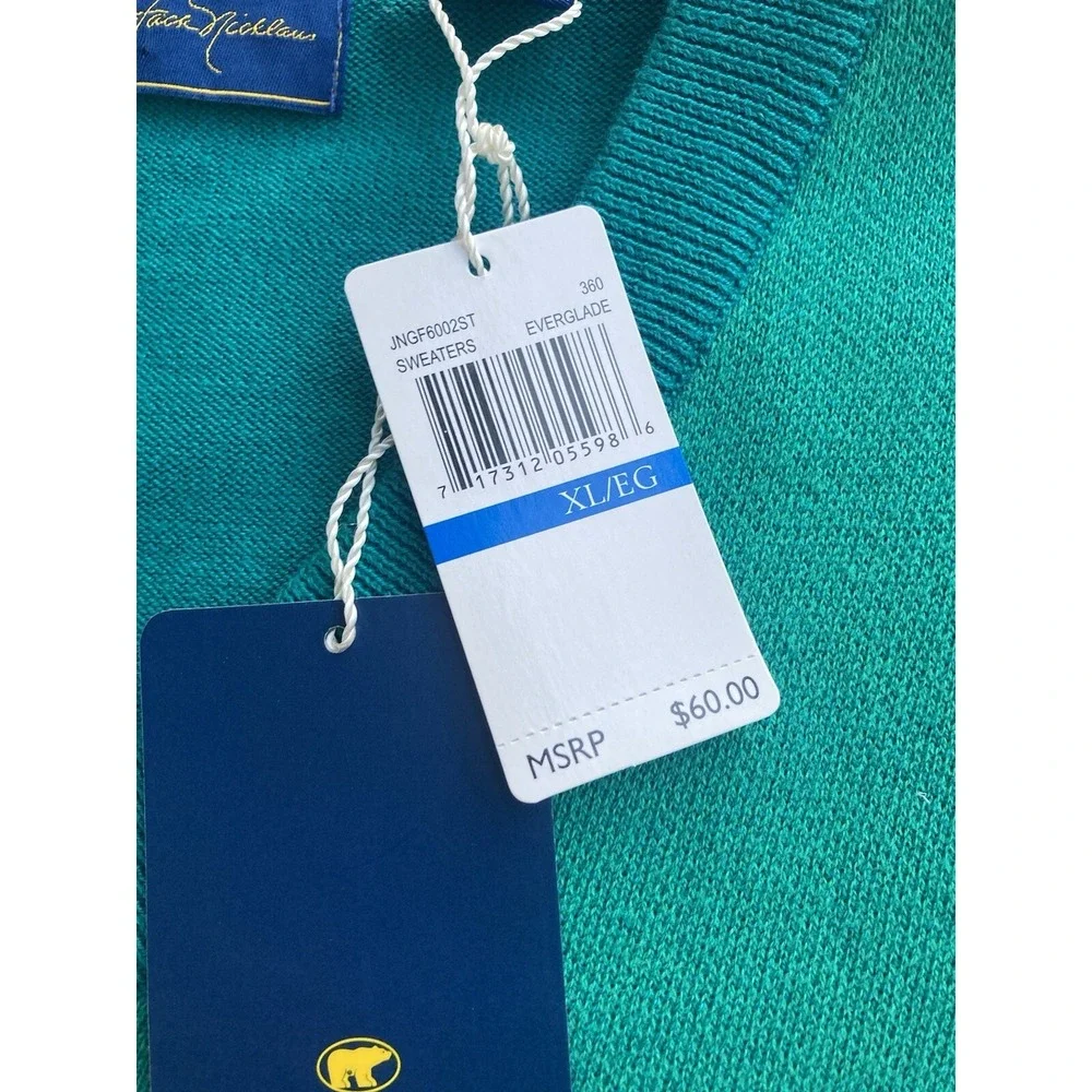 Jack Nicklaus Golf Pullover V Neck Sweater Vest Bear Embroidered Size X-LARGE